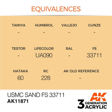 AK Interactive AK11871 Air Series USMC Sand FS 33711 Acrylic Paint 17ml 3rd Generation